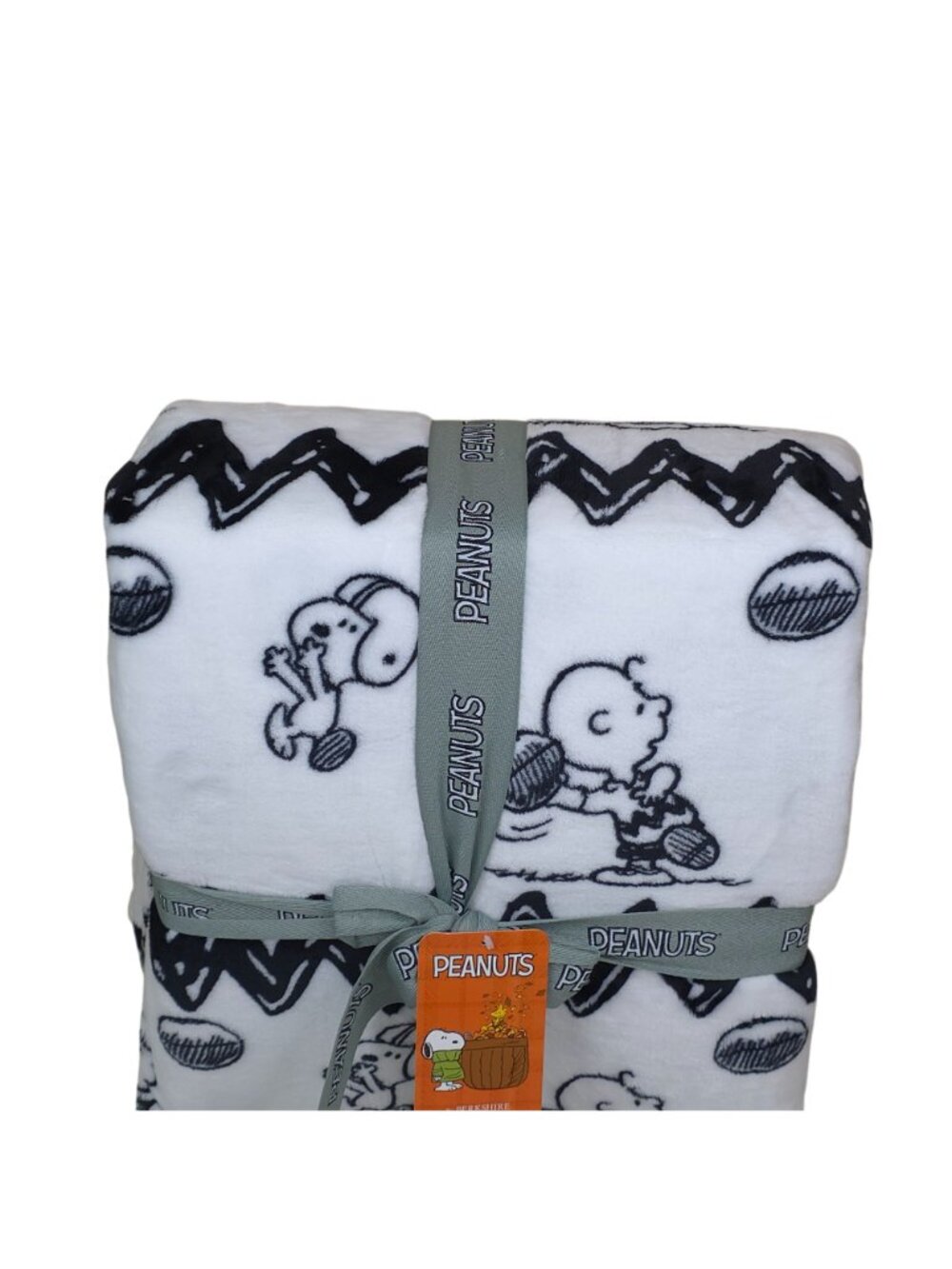 Peanuts VelvetLoft Plush Blanket Queen 90x90" Snoopy Charlie Brown Black & White - Picture 2 of 7